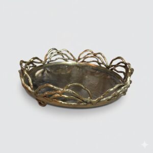 Golden wedding tray with branch decor