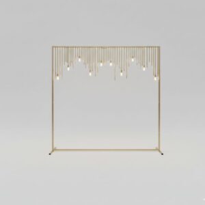 Gold metallic structure with lighting